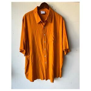 Mens MLB Houston Astros Camp Casual Shirt Size 2XL Orange Red 100% Viscose